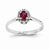 14k White Gold Diamond & Ruby Ring