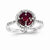 14k White Gold Diamond & Ruby Ring