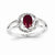 14k White Gold Diamond & Ruby Ring