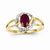 14k Yellow Gold Diamond & Ruby Ring