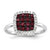 14k White Gold Diamond & Ruby Ring