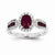 14k White Gold Diamond & Ruby Ring