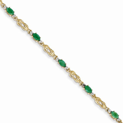 14K Yellow Gold Emerald Bracelet