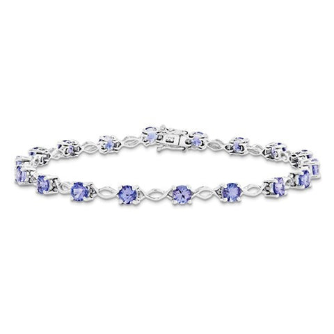 14K White Gold Tanzanite Bracelet