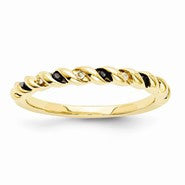 14k Yellow Gold Black and White Diamond Ring