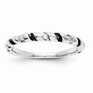 14k White Gold Black and White Diamond Ring