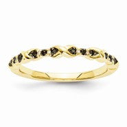 14k Yellow Gold Black and White Diamond Ring