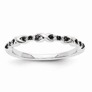 14k White Gold Black and White Diamond Ring