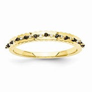 14k Yellow Gold Black and White Diamond Ring