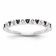 14k White Gold Black and White Diamond Ring