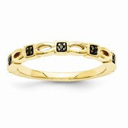 14k Yellow Gold Black Diamond Ring