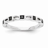 14k White Gold Black Diamond Ring
