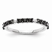 14k White Gold Black and White Diamond Ring