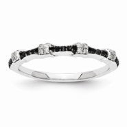 14k White Gold Black and White Diamond Ring