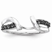 14k White Gold Black Diamond Ring