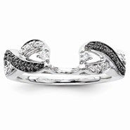 14k White Gold Black & White Diamond Ring