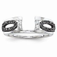 14k White Gold Black & White Diamond Ring