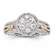14k White & Rose Gold Diamond Ring