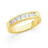 14k Yellow Gold Completed Diamond Princess Wedding Band
