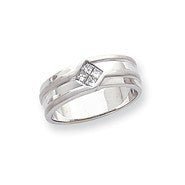 14k White Gold A Quality Complete Mens Diamond Wedding Band