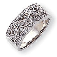 14k White Gold A Diamond Fancy Wedding Band
