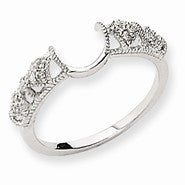 14k White Gold Diamond Wrap, Size 6, (0.1 ctw, SI2-I1 Clarity), Jewelry Ring
