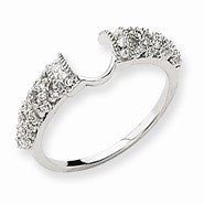 14k White Gold Diamond Wrap, Size 6, (0.25 ctw, SI2-I1 Clarity), Jewelry Ring