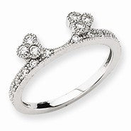 14k White Gold Diamond Wrap, Size 6, (0.25 ctw, SI2-I1 Clarity), Jewelry Ring