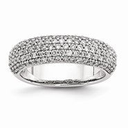 14k White Gold Diamond Band Ring