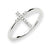 14k White Gold Diamond Cross Ring