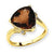 14k Yellow Gold Smokey Quartz & Diamond Ring