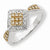 14k White Gold & Brown Plating Rhodium Diamond Ring