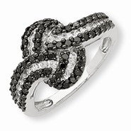 14k White Gold Black & White Diamond Ring