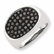 14k White Gold Black Diamond Ring