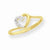 14k Yellow Gold & Rhodium Marquise Diamond Heart Ring