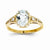 14k Yellow Gold Aquamarine & Diamond Ring