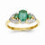 14k Yellow Gold Emerald & Diamond Ring
