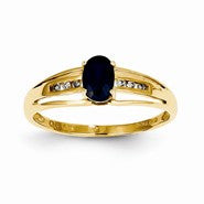 14k Yellow Gold Sapphire & Diamond Ring