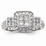 14k White Gold Diamond Engagement Ring