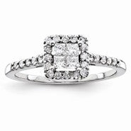 14k White Gold Diamond Engagement Ring