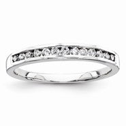 14k White Gold Diamond Band Ring
