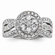 14k White Gold Diamond Engagement Ring