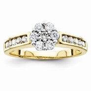 14k Yellow Gold Diamond Engagement Ring