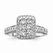 14k White Gold Diamond Engagement Ring