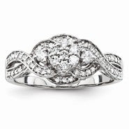 14k White Gold Diamond Engagement Ring