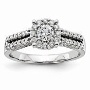 14k White Gold Diamond Engagement Ring