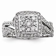 14k White Gold Diamond Engagement Ring