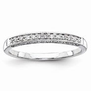 14k White Gold Diamond Band Ring