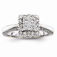 14k White Gold Diamond Engagement Ring