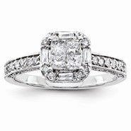 14k White Gold Diamond Engagement Ring